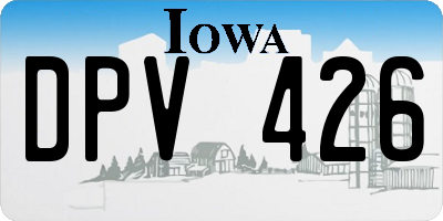 IA license plate DPV426
