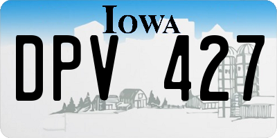 IA license plate DPV427