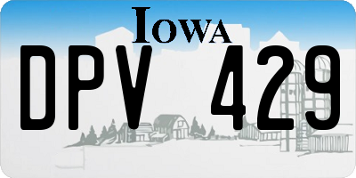 IA license plate DPV429