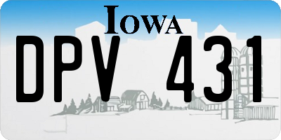 IA license plate DPV431