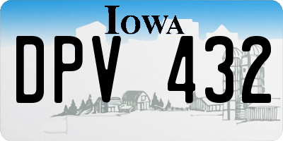IA license plate DPV432