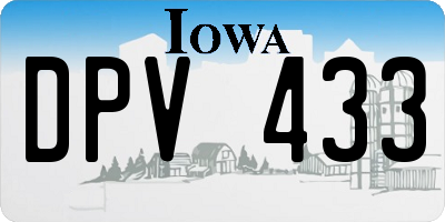 IA license plate DPV433