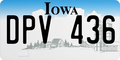 IA license plate DPV436