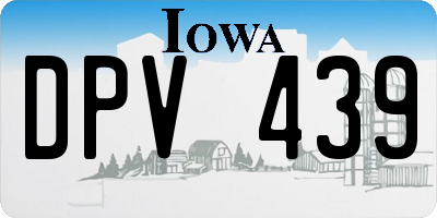 IA license plate DPV439