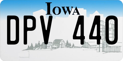 IA license plate DPV440