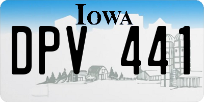 IA license plate DPV441