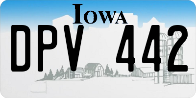 IA license plate DPV442