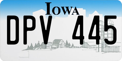 IA license plate DPV445