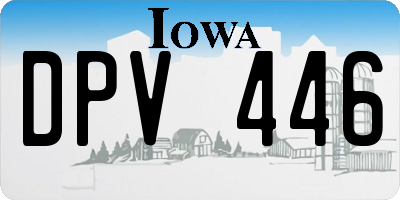 IA license plate DPV446