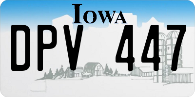IA license plate DPV447