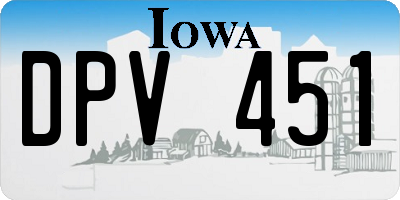 IA license plate DPV451