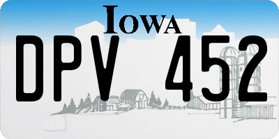 IA license plate DPV452