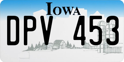 IA license plate DPV453