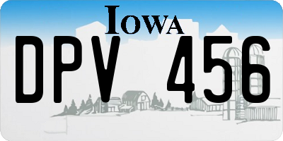 IA license plate DPV456