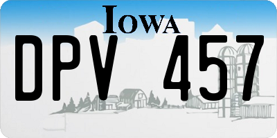 IA license plate DPV457