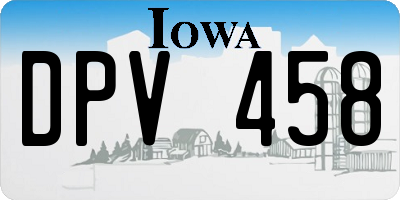IA license plate DPV458