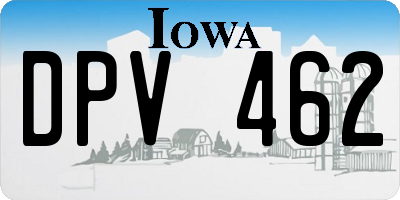 IA license plate DPV462