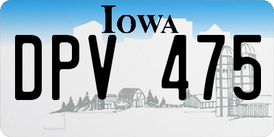 IA license plate DPV475