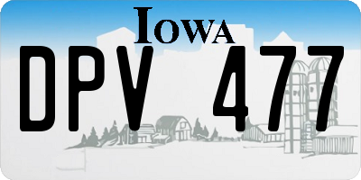 IA license plate DPV477