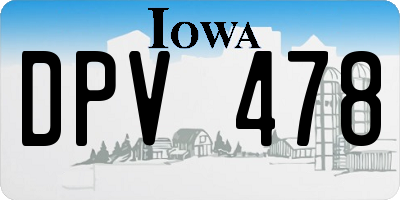 IA license plate DPV478