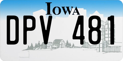 IA license plate DPV481