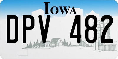 IA license plate DPV482