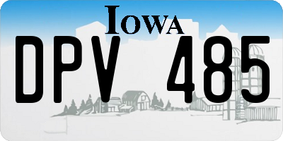 IA license plate DPV485