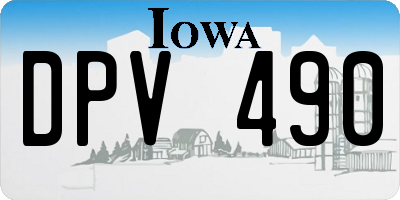 IA license plate DPV490