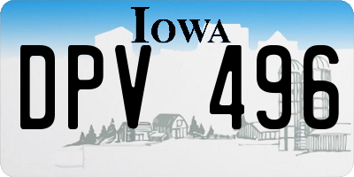 IA license plate DPV496