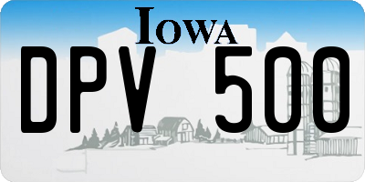 IA license plate DPV500