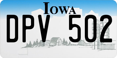 IA license plate DPV502