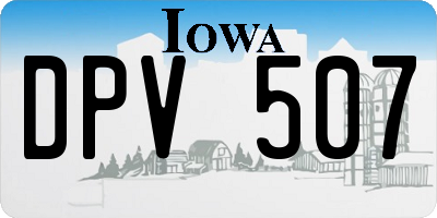 IA license plate DPV507