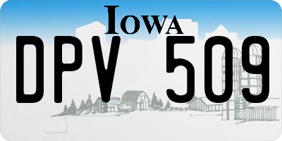 IA license plate DPV509