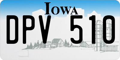 IA license plate DPV510