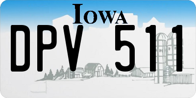 IA license plate DPV511