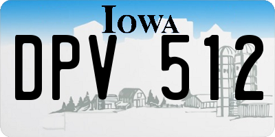 IA license plate DPV512