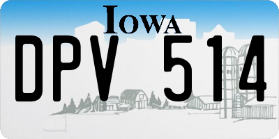 IA license plate DPV514