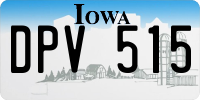 IA license plate DPV515