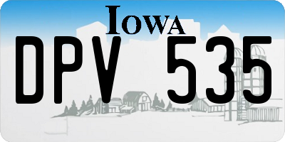 IA license plate DPV535