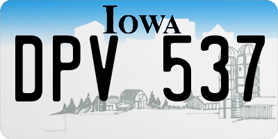 IA license plate DPV537