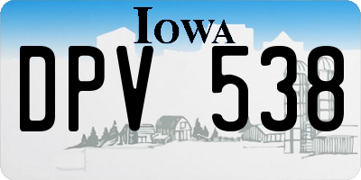 IA license plate DPV538
