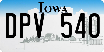 IA license plate DPV540