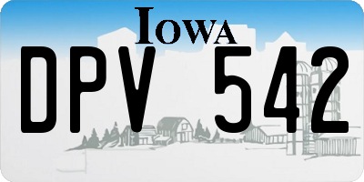 IA license plate DPV542