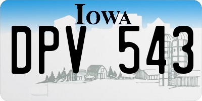 IA license plate DPV543