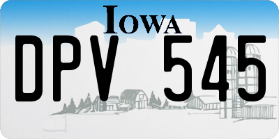 IA license plate DPV545
