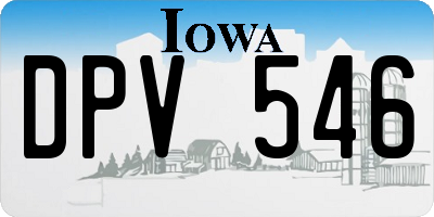 IA license plate DPV546