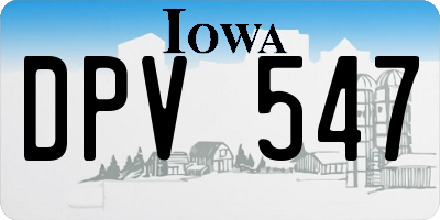 IA license plate DPV547