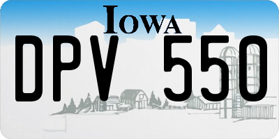 IA license plate DPV550