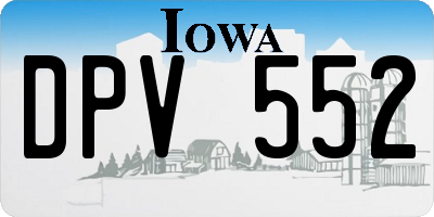 IA license plate DPV552