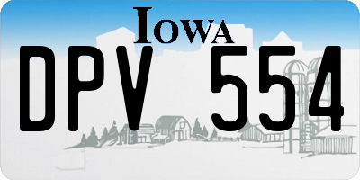 IA license plate DPV554